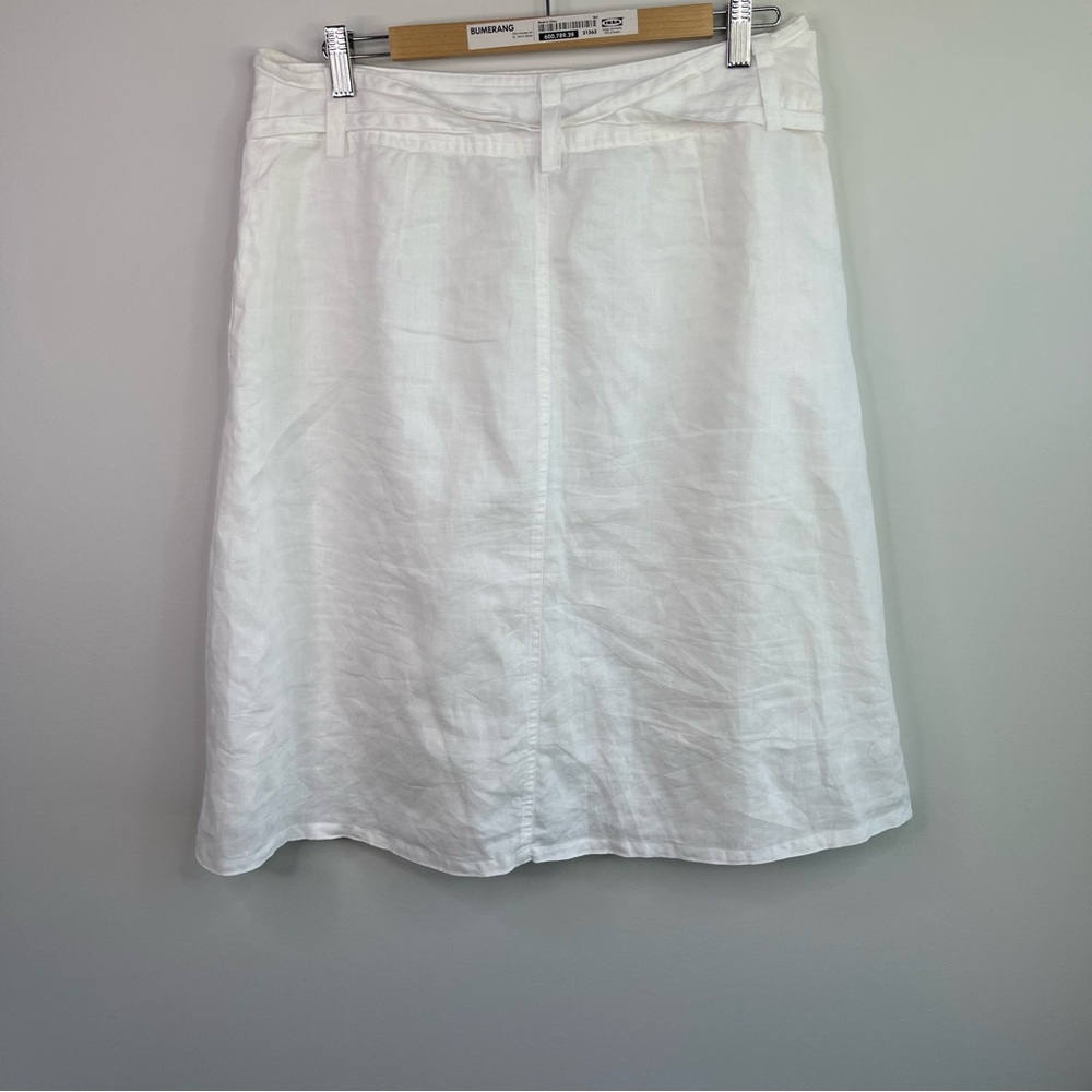 Saint Tropez West White Linen Skirt Size 12 - Picture 6 of 9